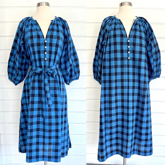 TOAST UK Zoya Check Midi Dress in Multi -  M - Picture 1 of 14